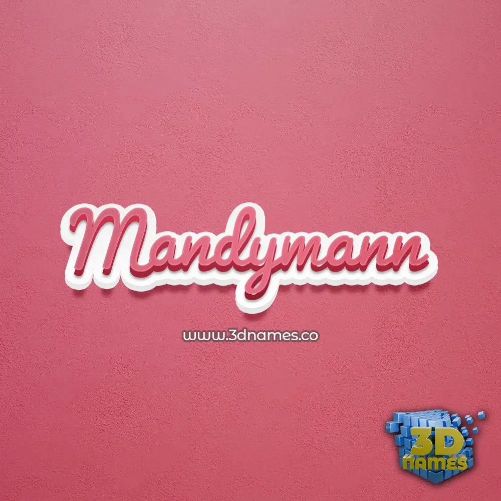mandymann in Red Scribble style - 3D name wallpaper