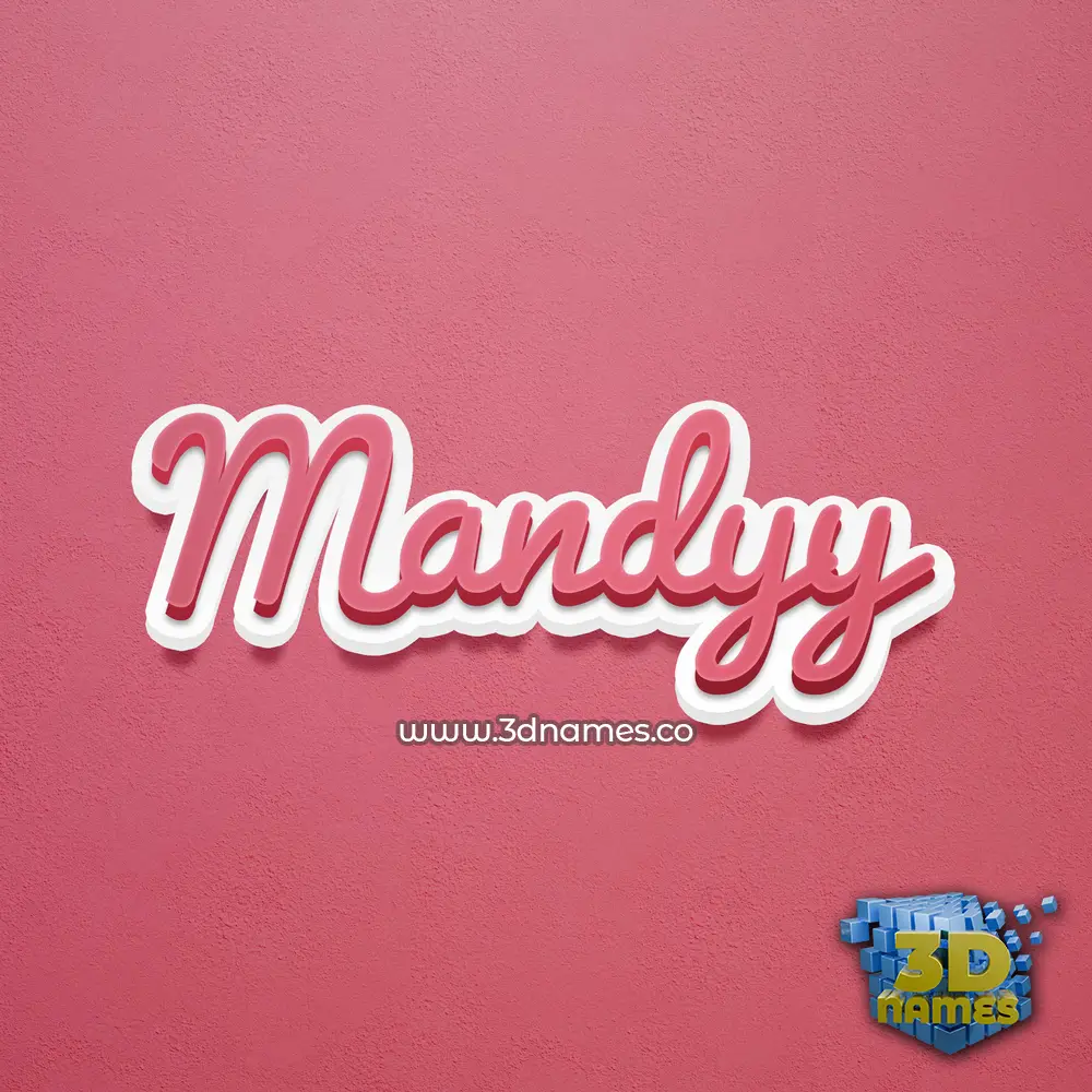 mandyy in Red Scribble style - 3D name wallpaper