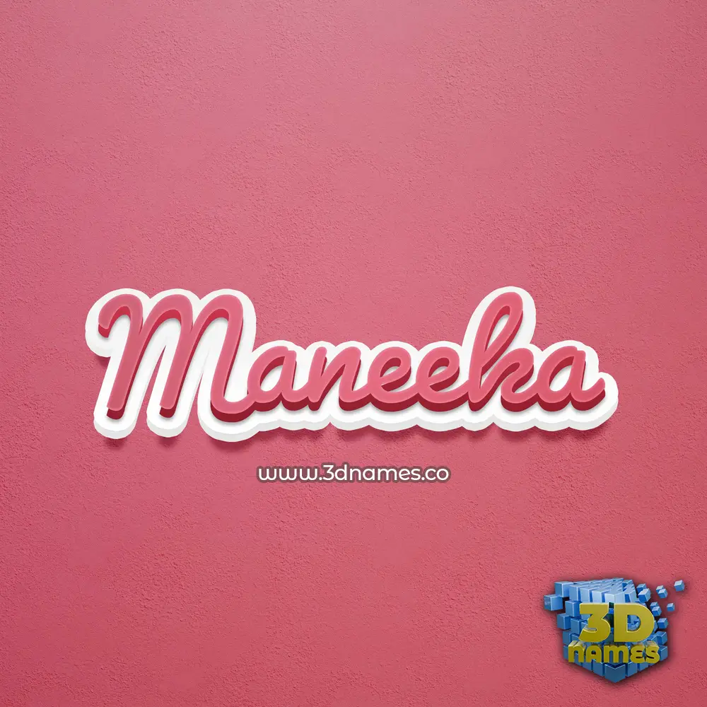 maneeka in Red Scribble style - 3D name wallpaper