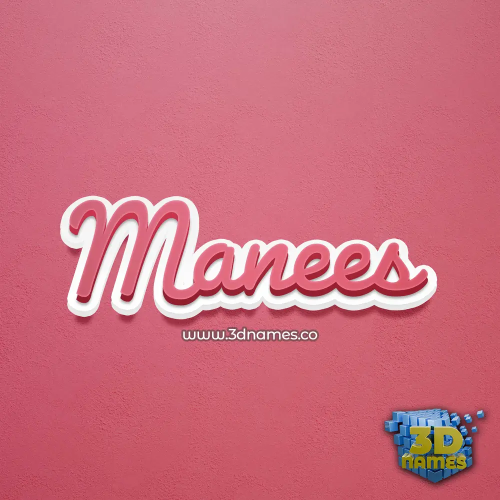 manees in Red Scribble style - 3D name wallpaper