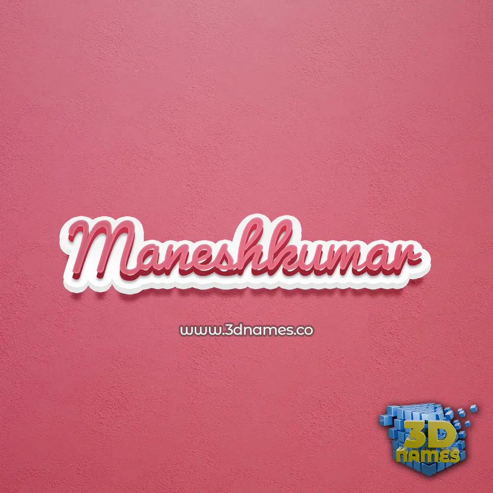 maneshkumar in Red Scribble style - 3D name wallpaper