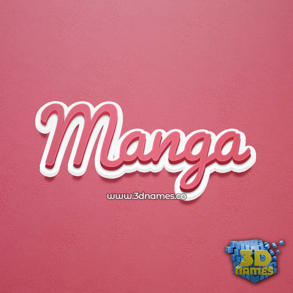 manga in Red Scribble style - 3D name wallpaper