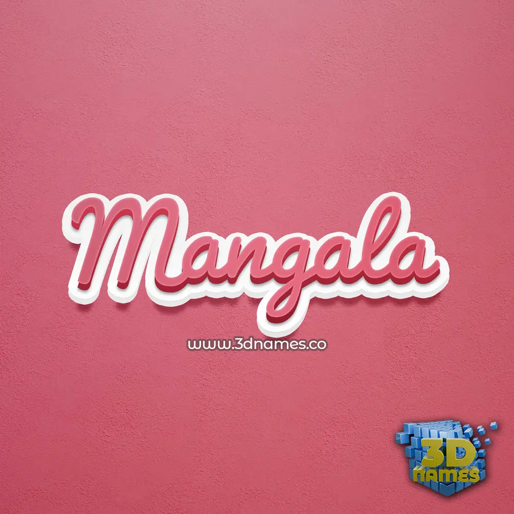 mangala in Red Scribble style - 3D name wallpaper