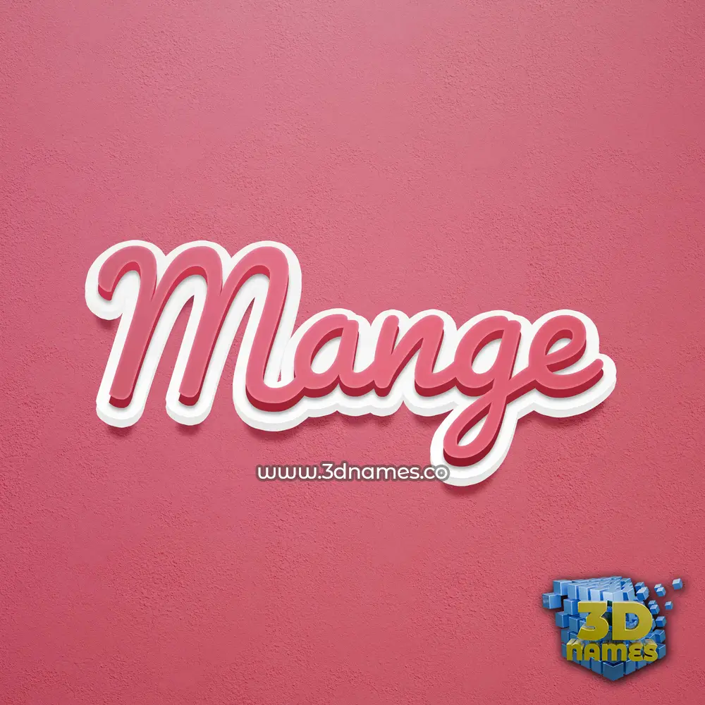 mange in Red Scribble style - 3D name wallpaper