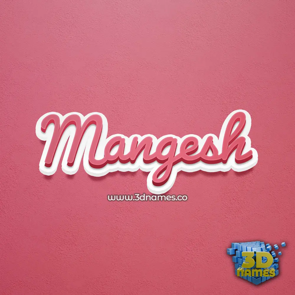 mangesh in Red Scribble style - 3D name wallpaper