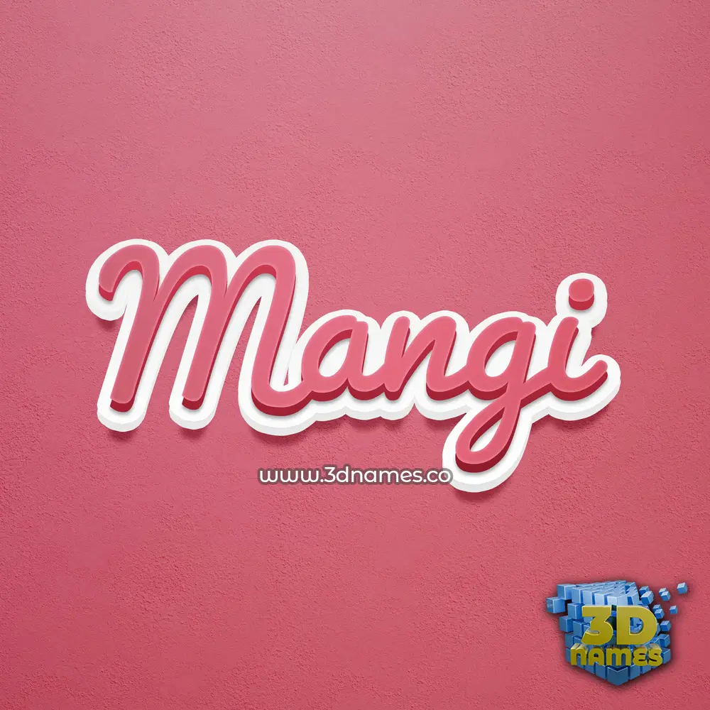 mangi in Red Scribble style - 3D name wallpaper