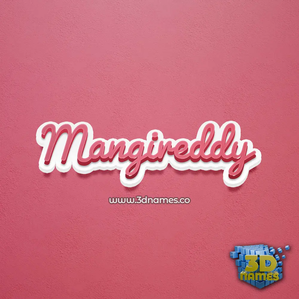 mangireddy in Red Scribble style - 3D name wallpaper