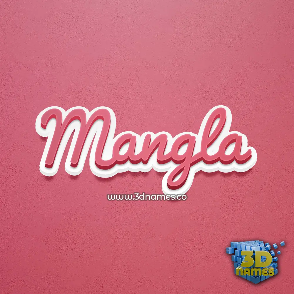 mangla in Red Scribble style - 3D name wallpaper