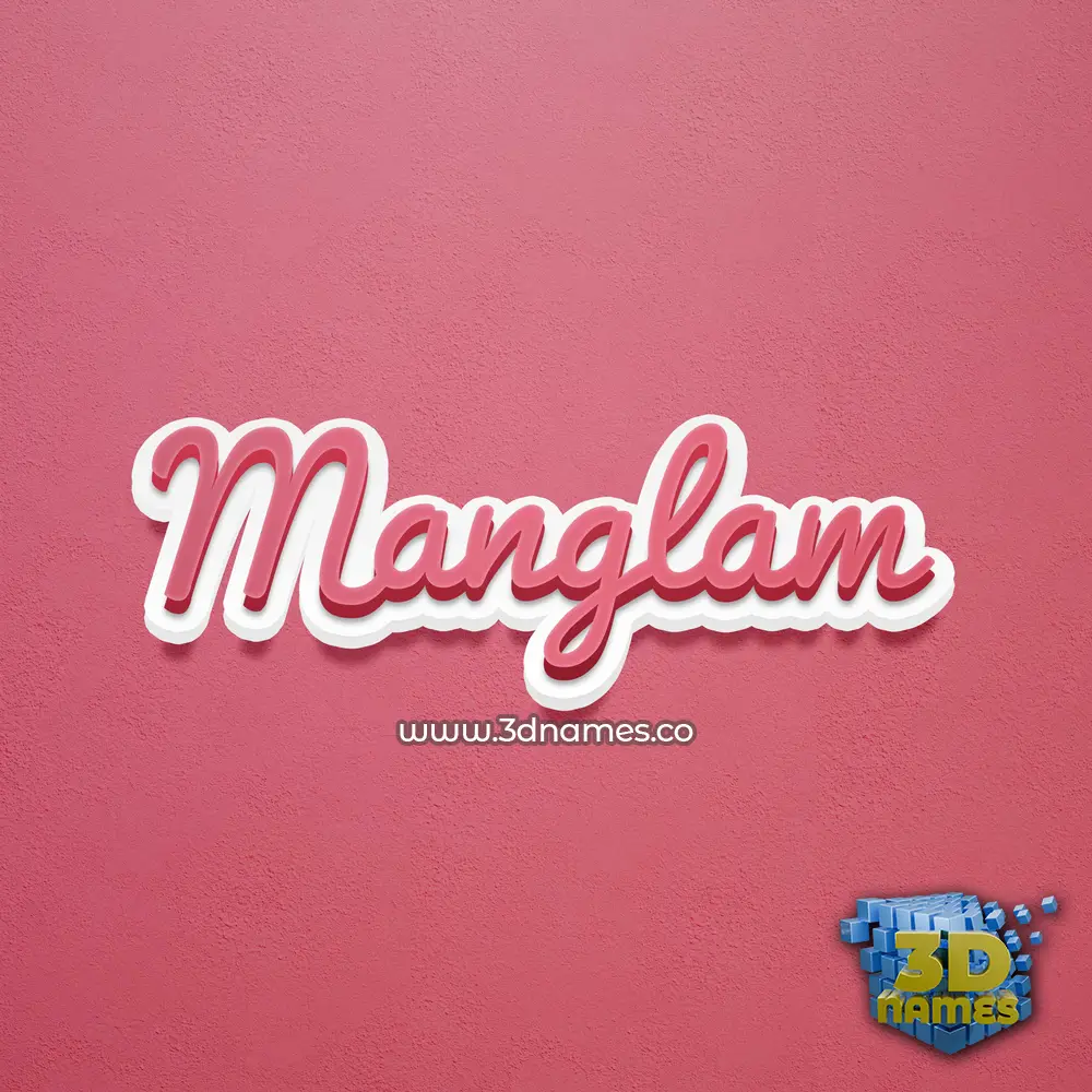 manglam in Red Scribble style - 3D name wallpaper