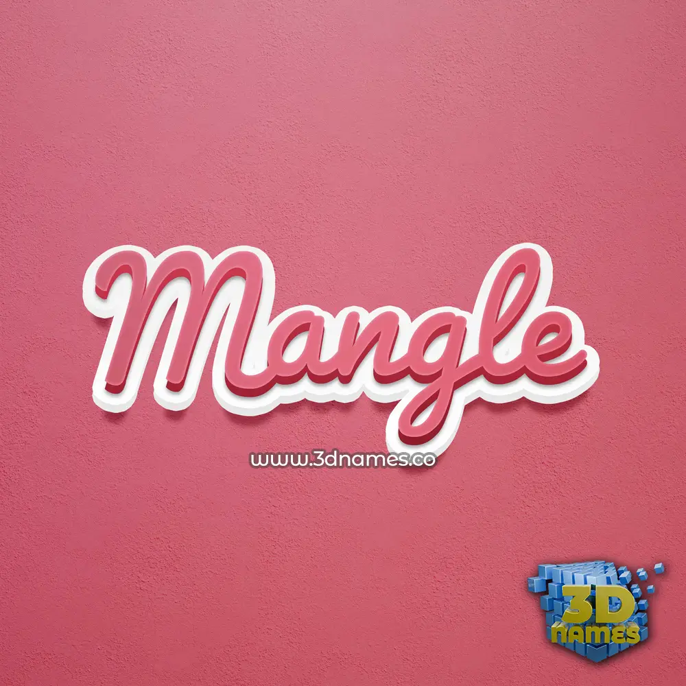 mangle in Red Scribble style - 3D name wallpaper