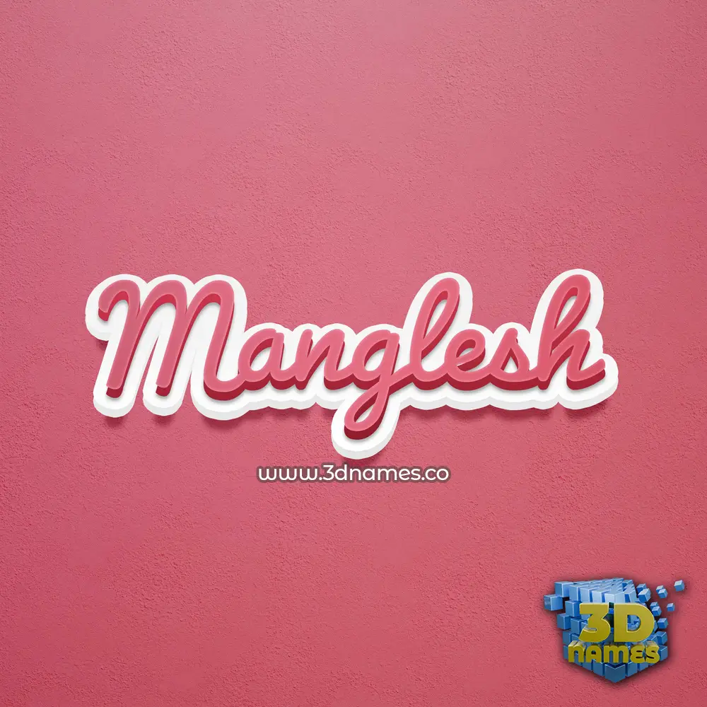 manglesh in Red Scribble style - 3D name wallpaper
