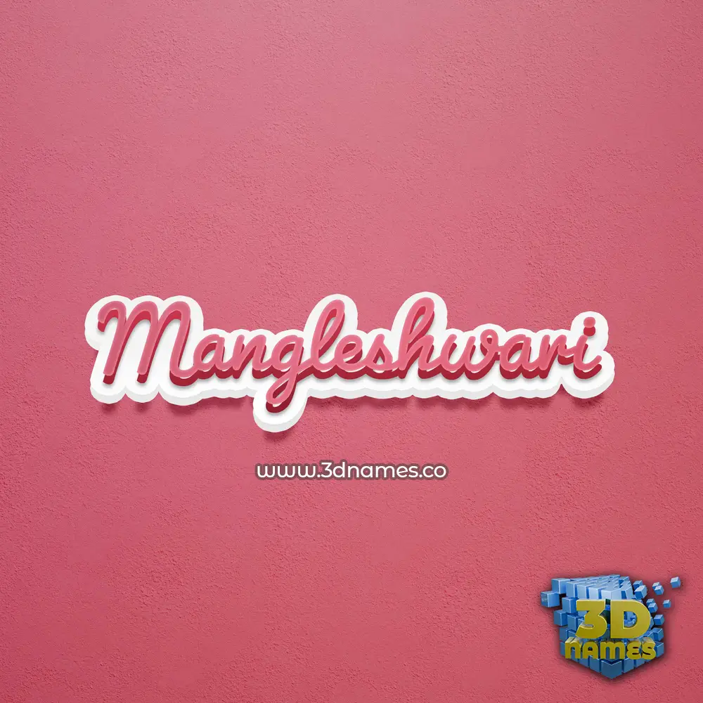 mangleshwari in Red Scribble style - 3D name wallpaper