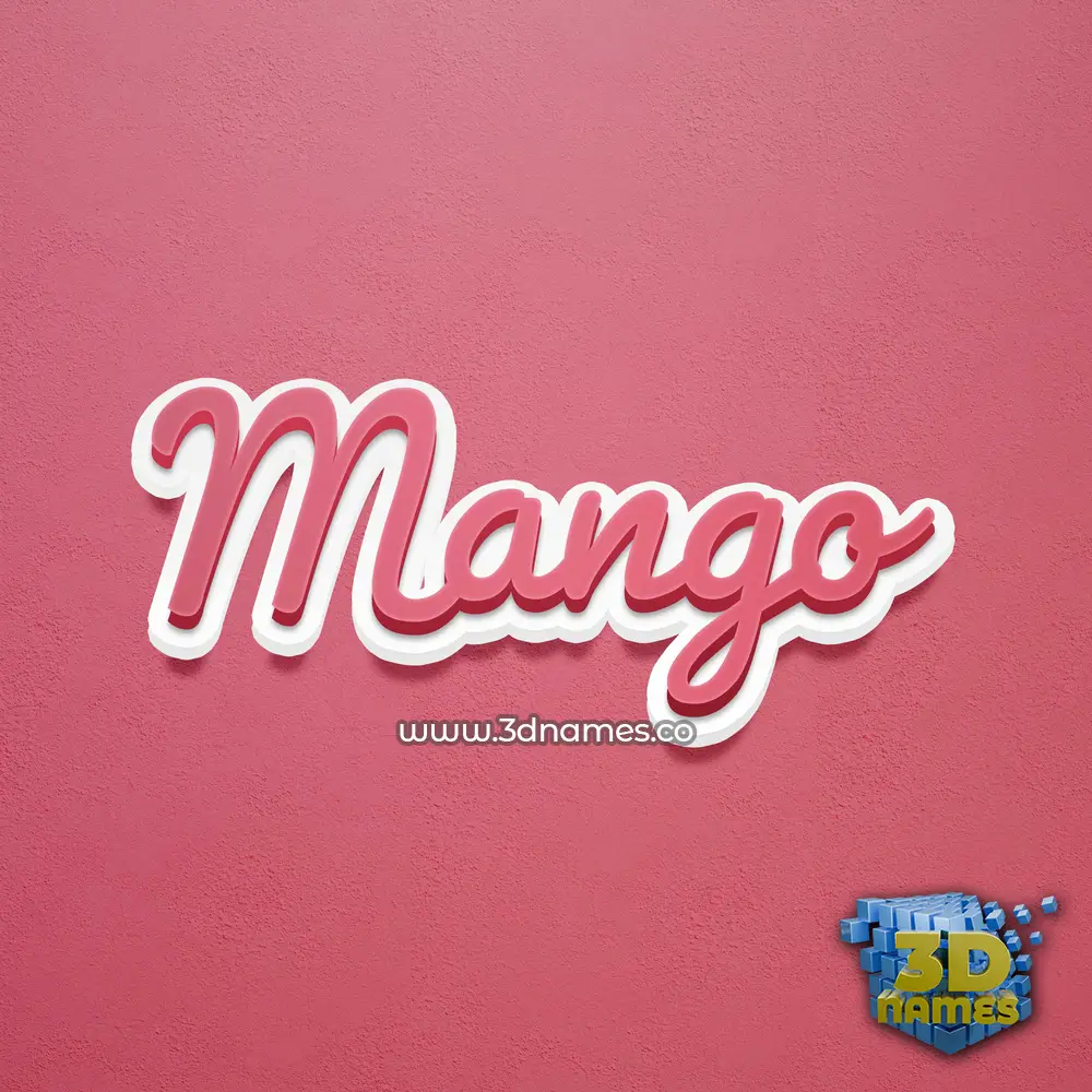 mango in Red Scribble style - 3D name wallpaper