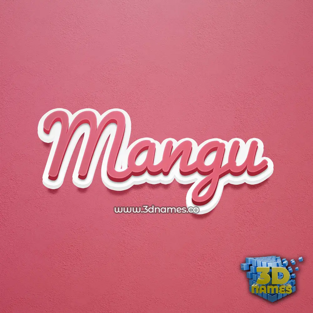 mangu in Red Scribble style - 3D name wallpaper