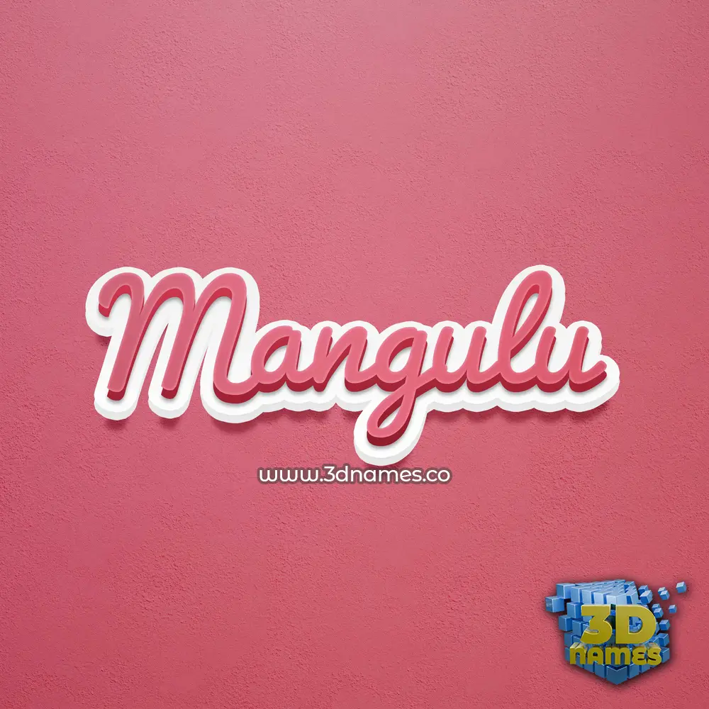 mangulu in Red Scribble style - 3D name wallpaper
