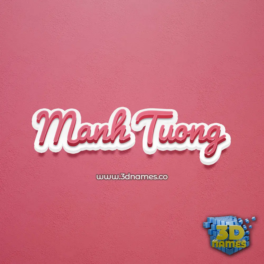 manh tuong in Red Scribble style - 3D name wallpaper
