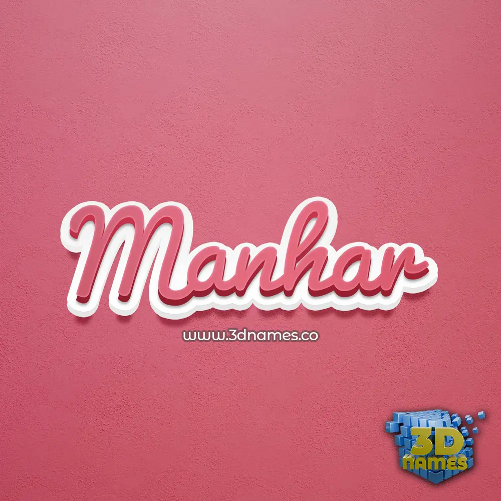 manhar in Red Scribble style - 3D name wallpaper