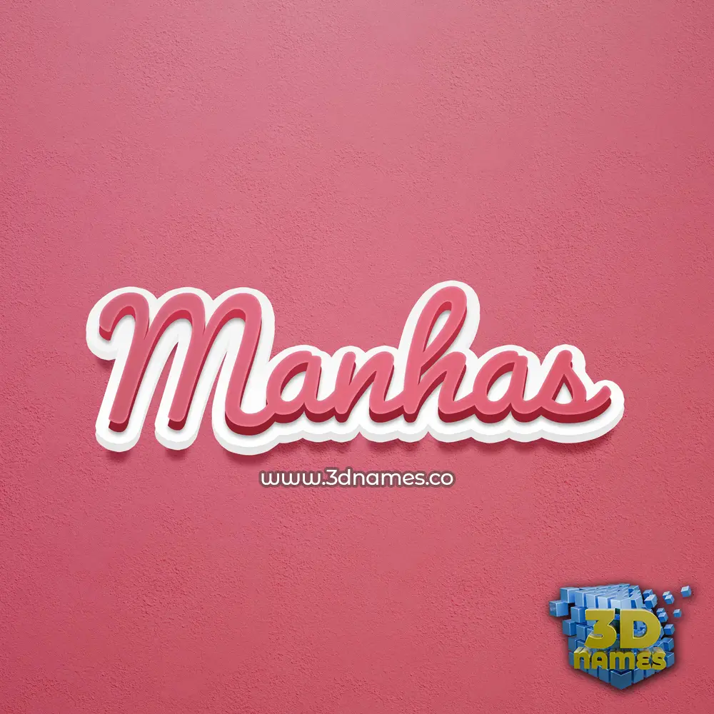 manhas in Red Scribble style - 3D name wallpaper
