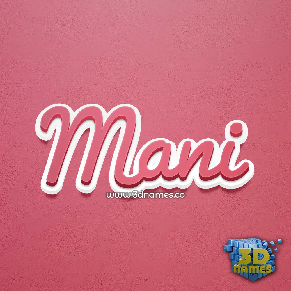 mani in Red Scribble style - 3D name wallpaper