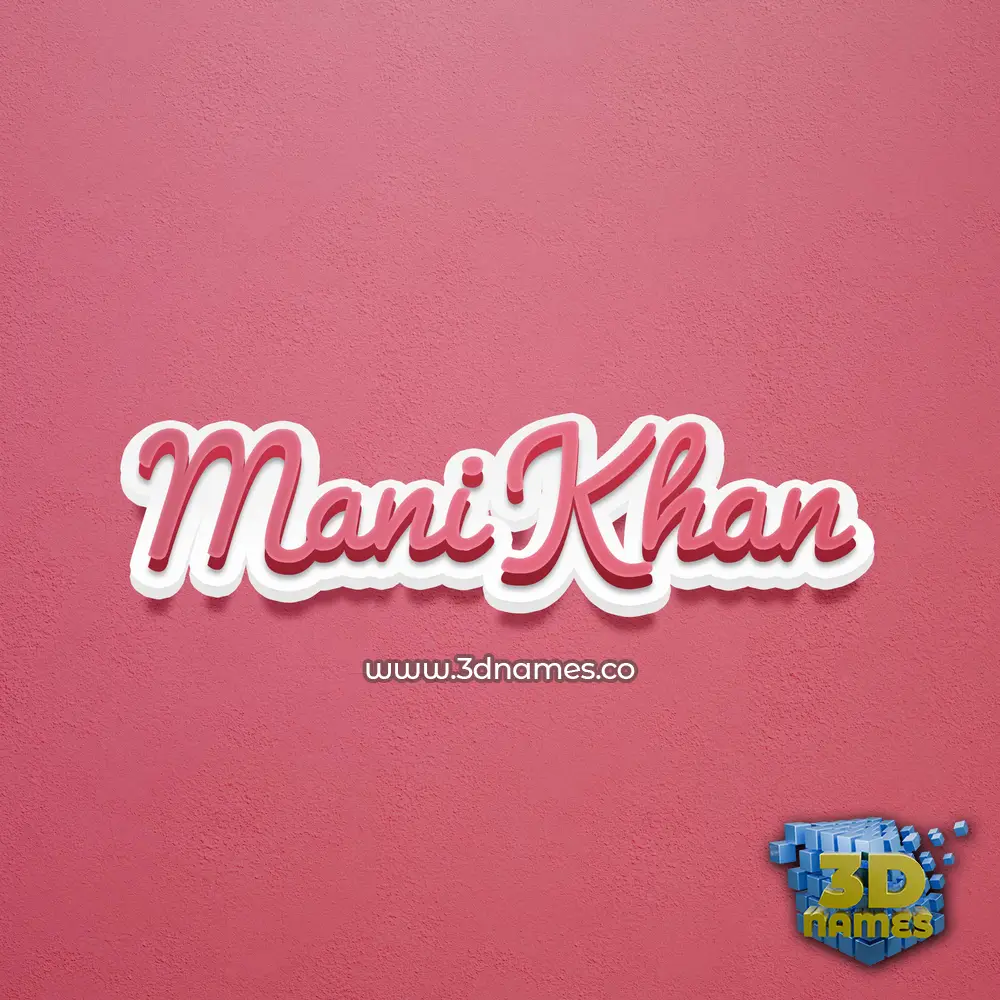 mani khan in Red Scribble style - 3D name wallpaper