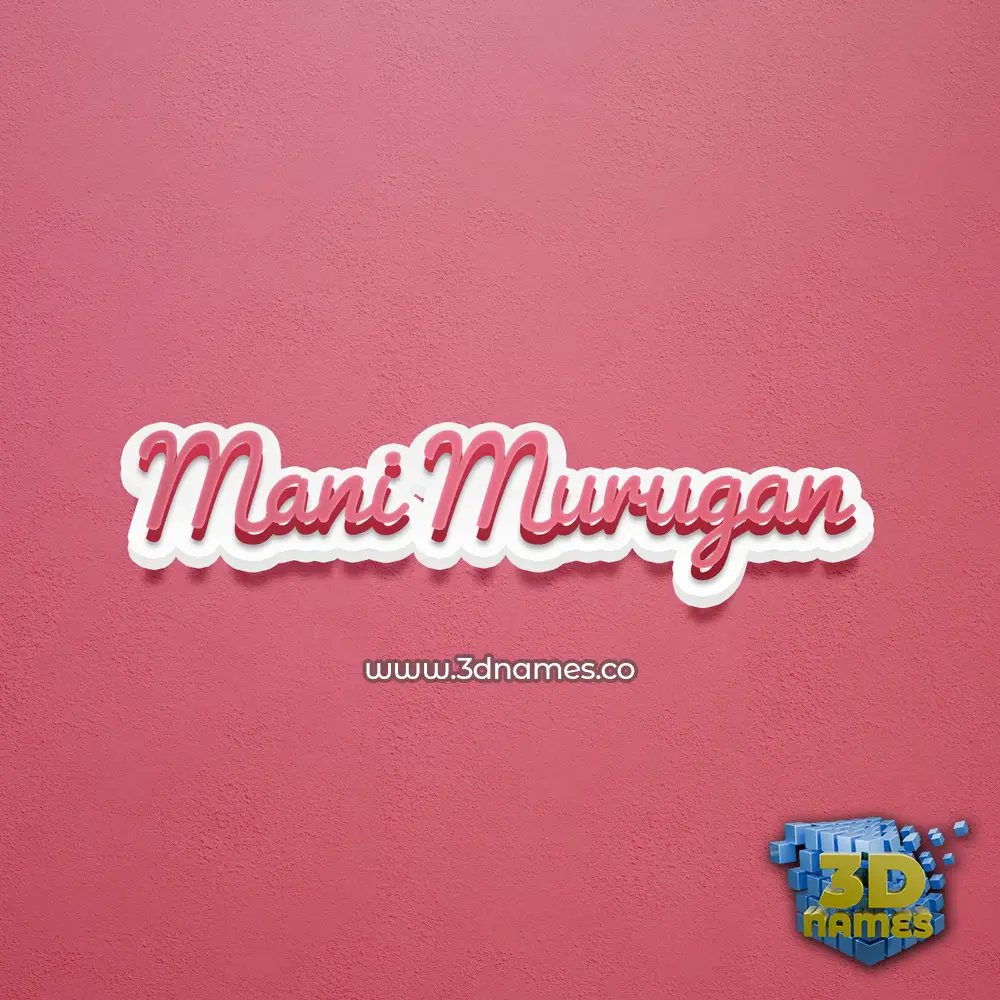 mani murugan in Red Scribble style - 3D name wallpaper