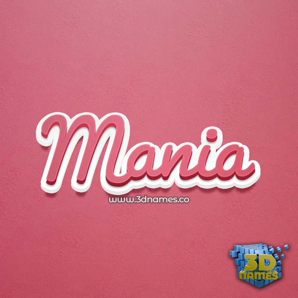 mania in Red Scribble style - 3D name wallpaper
