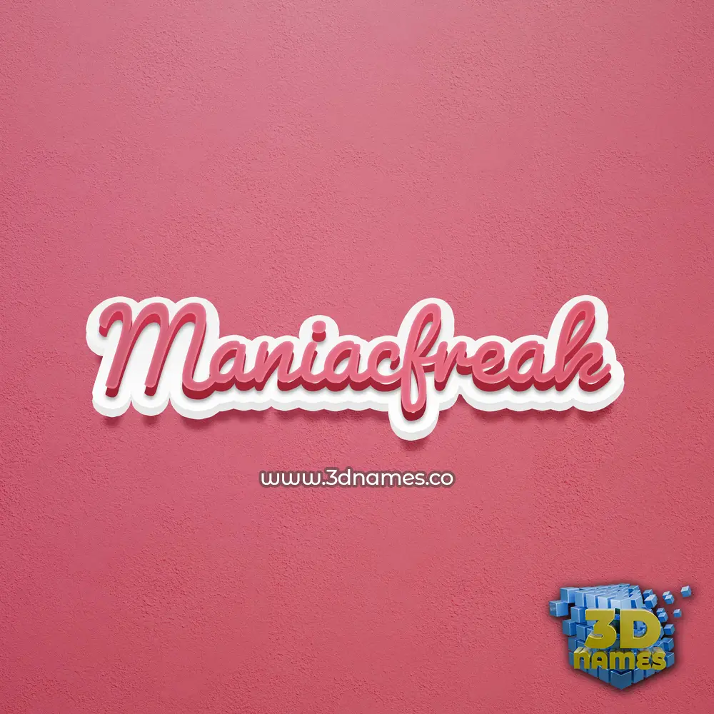 maniacfreak in Red Scribble style - 3D name wallpaper