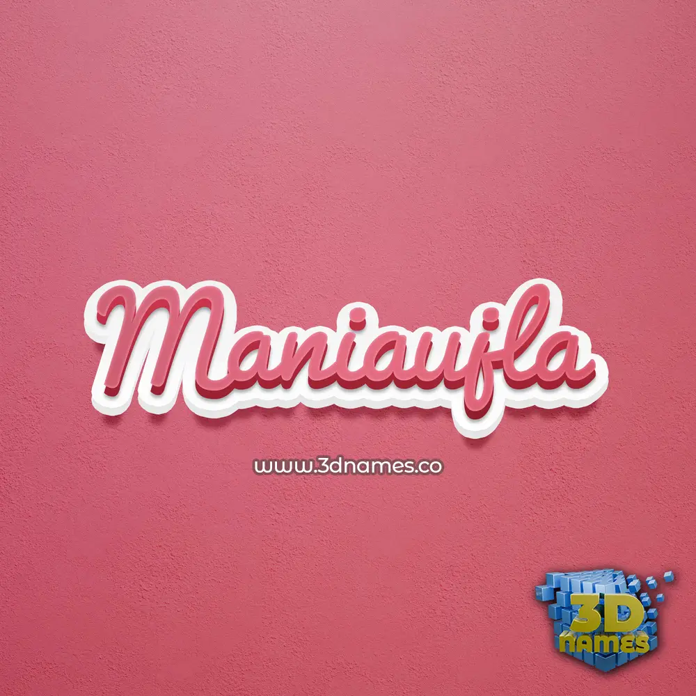 maniaujla in Red Scribble style - 3D name wallpaper
