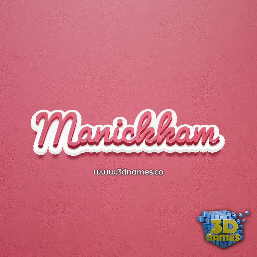 manickkam in Red Scribble style - 3D name wallpaper