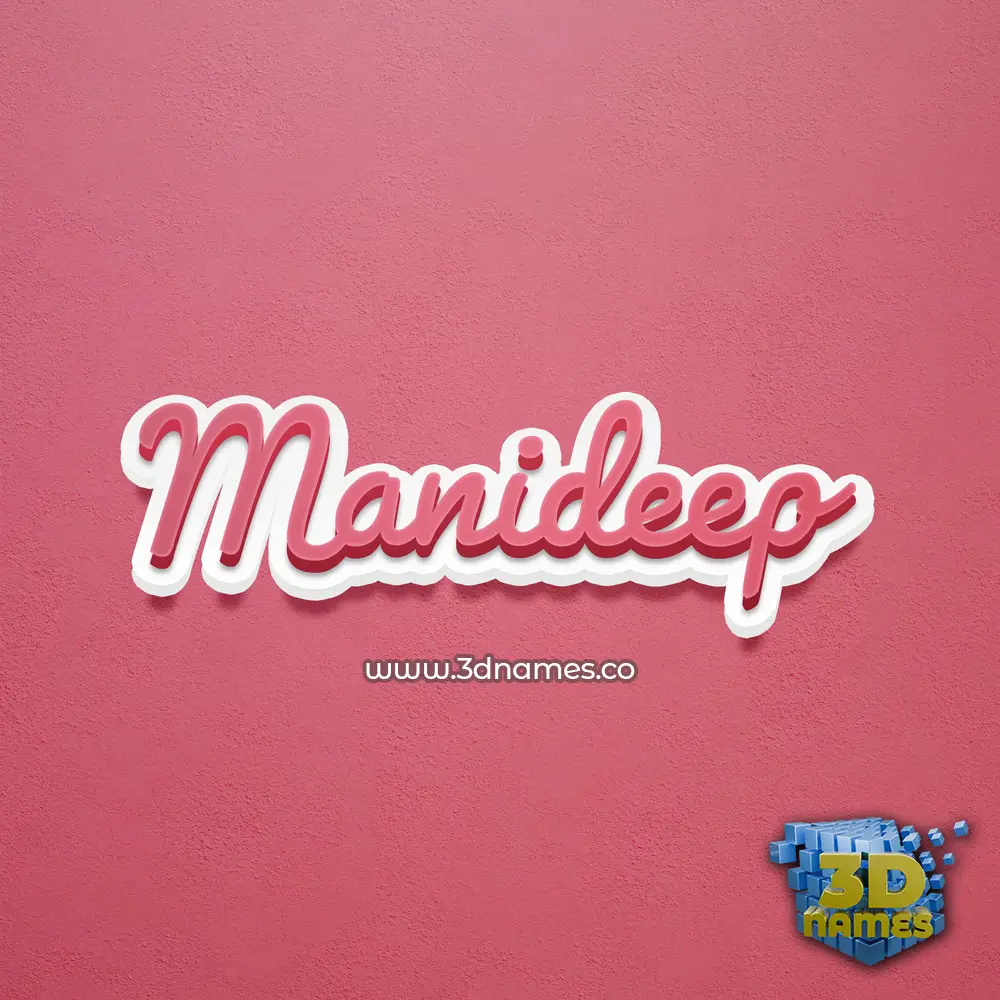 manideep in Red Scribble style - 3D name wallpaper