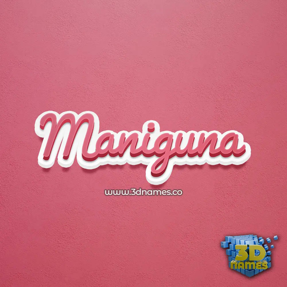 maniguna in Red Scribble style - 3D name wallpaper