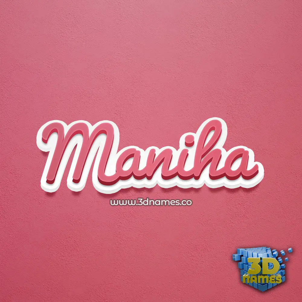 maniha in Red Scribble style - 3D name wallpaper