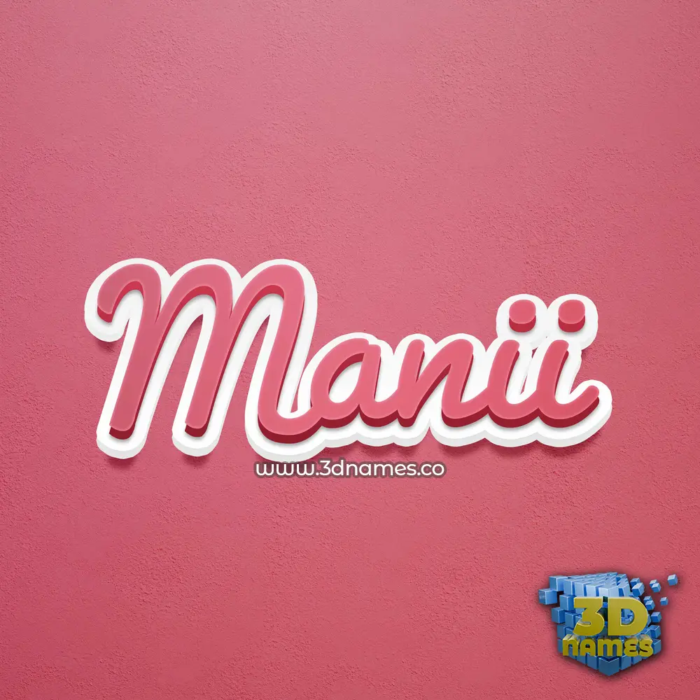 manii in Red Scribble style - 3D name wallpaper