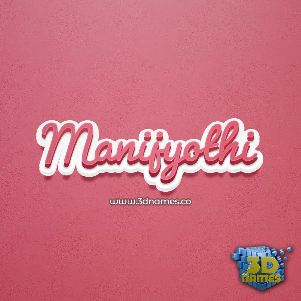 manijyothi in Red Scribble style - 3D name wallpaper
