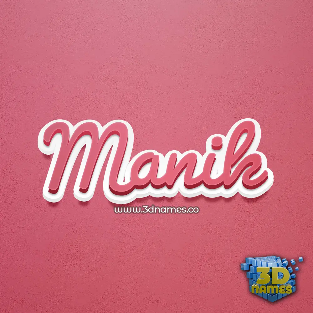 manik in Red Scribble style - 3D name wallpaper