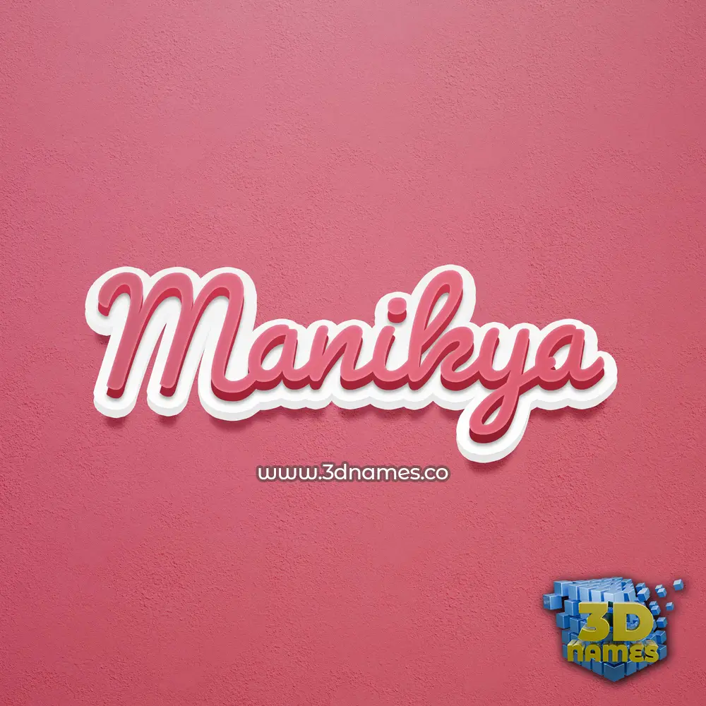 manikya in Red Scribble style - 3D name wallpaper