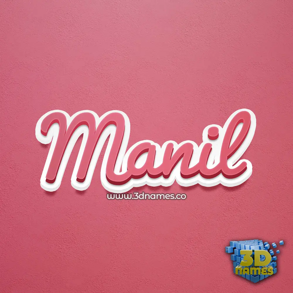 manil in Red Scribble style - 3D name wallpaper