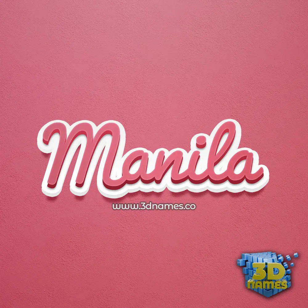 manila in Red Scribble style - 3D name wallpaper