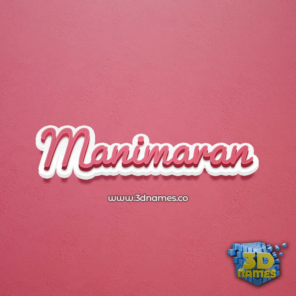 manimaran in Red Scribble style - 3D name wallpaper