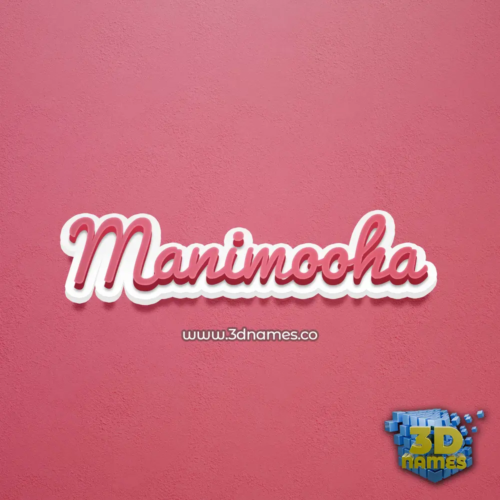 manimooha in Red Scribble style - 3D name wallpaper
