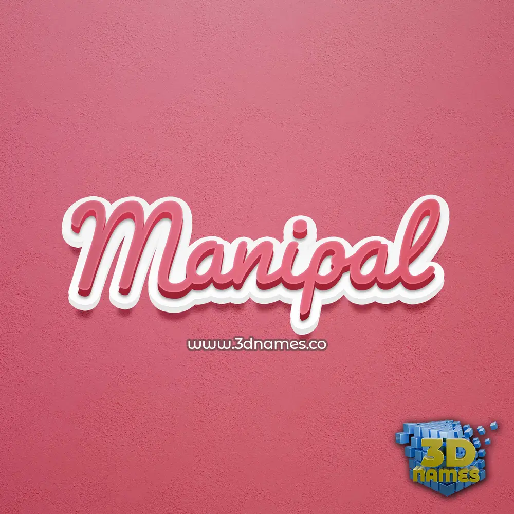 manipal in Red Scribble style - 3D name wallpaper