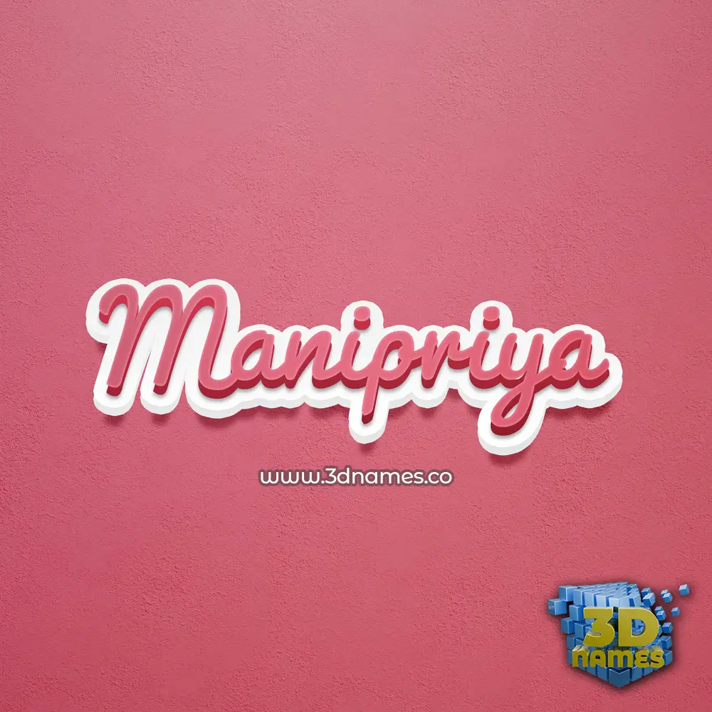manipriya in Red Scribble style - 3D name wallpaper