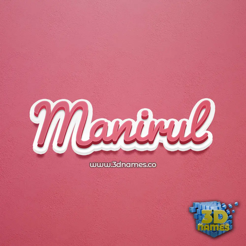 manirul in Red Scribble style - 3D name wallpaper