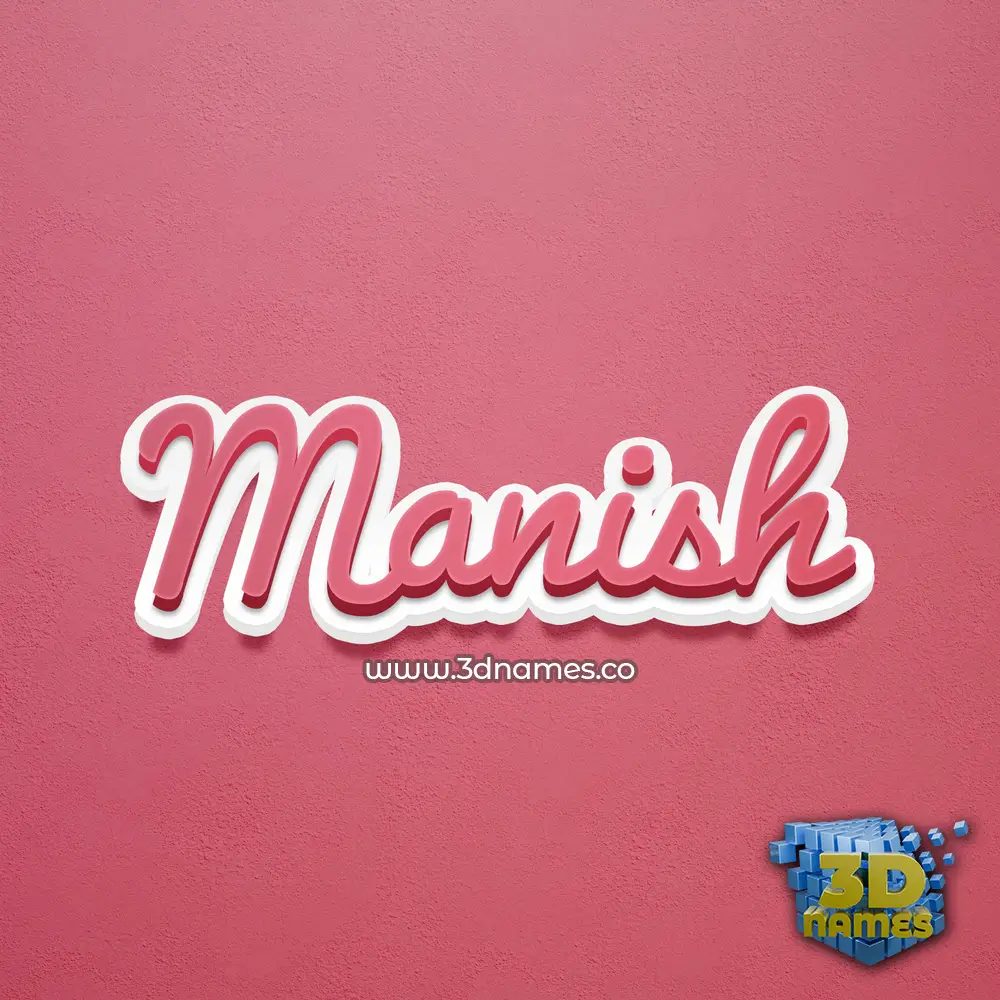 manish in Red Scribble style - 3D name wallpaper