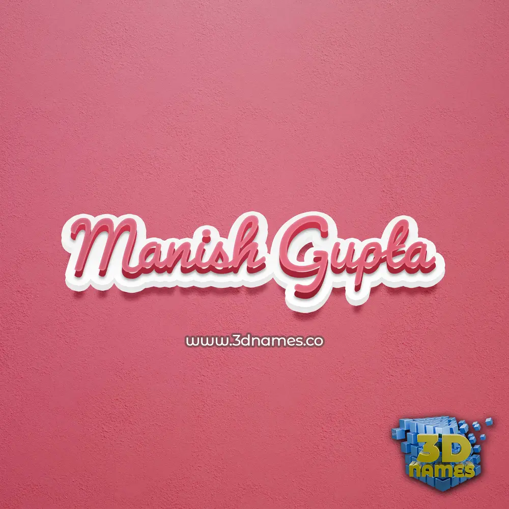 manish gupta in Red Scribble style - 3D name wallpaper