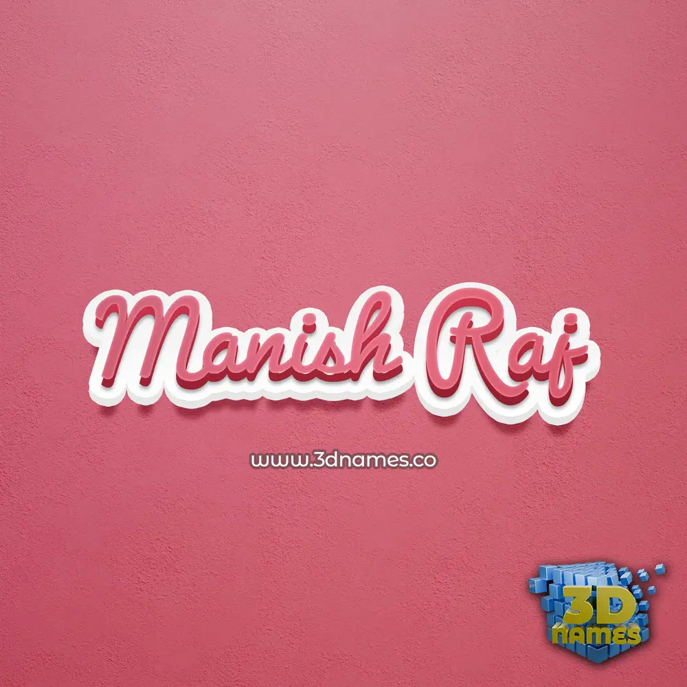 manish raj in Red Scribble style - 3D name wallpaper