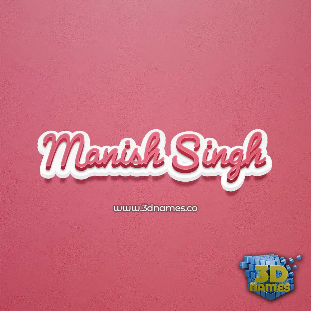 manish singh in Red Scribble style - 3D name wallpaper