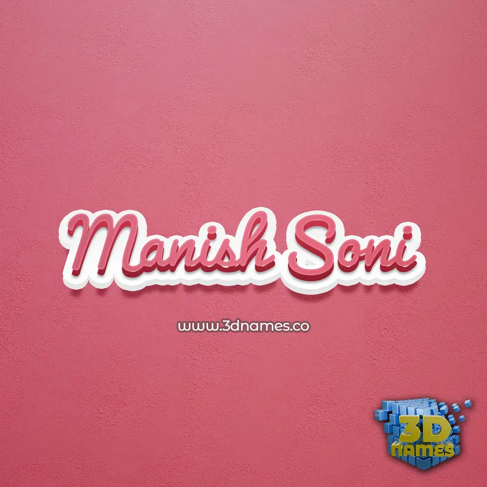 manish soni in Red Scribble style - 3D name wallpaper