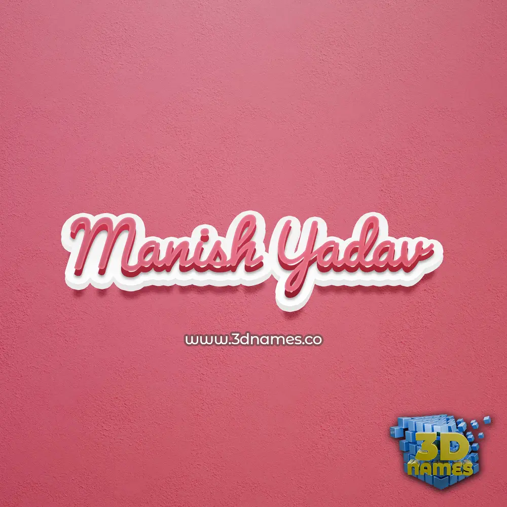 manish yadav in Red Scribble style - 3D name wallpaper