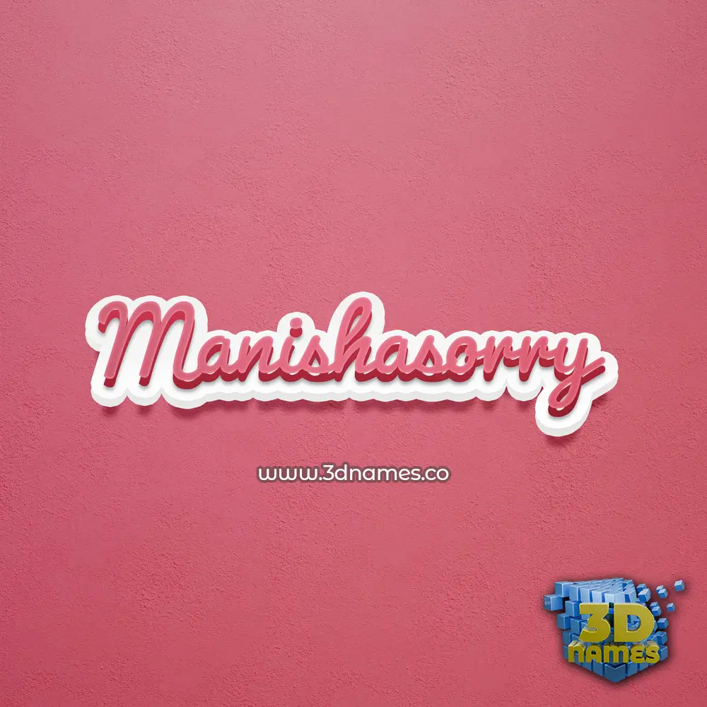 manishasorry in Red Scribble style - 3D name wallpaper